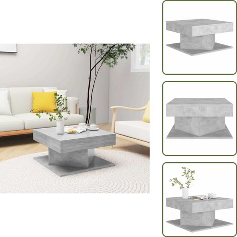 Table basse Gris béton 57x57x30 cm Bois d’ingénierie - Table Basse - Meuble Salon - Table D'appoint - Table En Bois - Design Moderne (1/5)