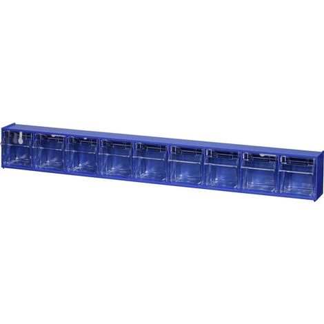 Allit 464450 Cassettiera porta minuteria VarioPlus ProFlip 9 (L x A x P) 600 x 77 x 65 mm Blu, Trasparente 1 pz.