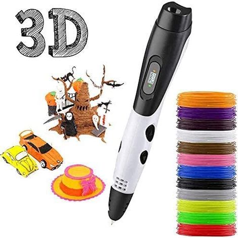 3D-Stift-Set: 3D-Stift + PLA-Filament, 3D-Stifte mit LCD-Bildschirm + 12 Farben, 1,75 mm 3D-Filament – insgesamt 36,6 m (120 Fuß), DIY-Geschenk für Kinder, Anfänger und Erwachsene, kompatibel mit ABS/