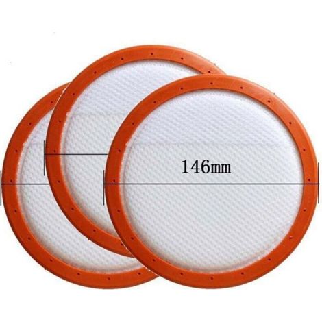 Lot de 3 filtres ronds lavables 146mm HEPA, compatibles aspirateur Midea C3-L148B, C3-L143B, VC14A1-VC. (1/4)