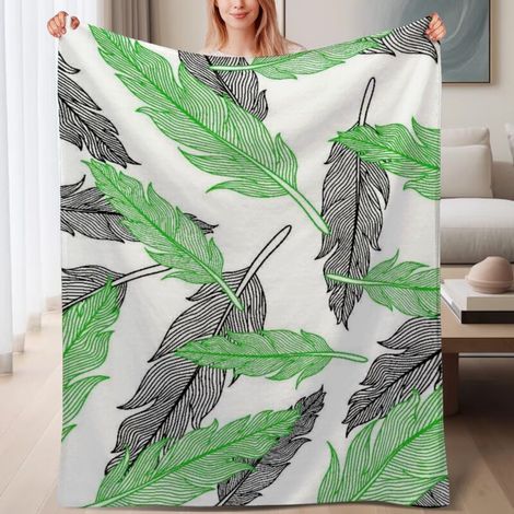 Couverture de lit en polaire, couverture de luxe douce en microfibre pour le printemps, décoration de salon, cadeau idéal pour femmes hommes, 6080 pouces (1/4)