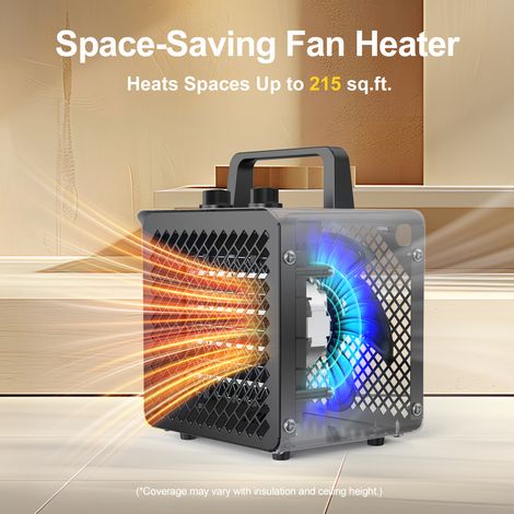 2000W Portable Ceramic Fan Heater - Fast Heating & Energy Efficient - Electric Space Heaters - Overheat Protection - Ideal for Home & Office [Energy Class A] (1/5)