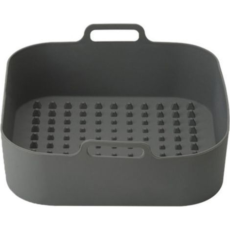 20cm Square Reusable Silicone Air Fryer Accessories, Grey (1/5)