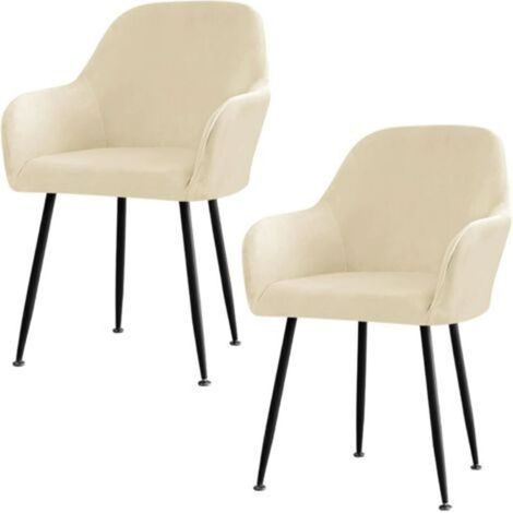 Lot de Housse de Chaise Extensible Housse de Fauteuil en Velours Couverture de Chaise avec Accoudoirs Housses de Chaises de Salle à Manger pour Salon Mariage Hôtel Restaurant (Beige, 2PCS)