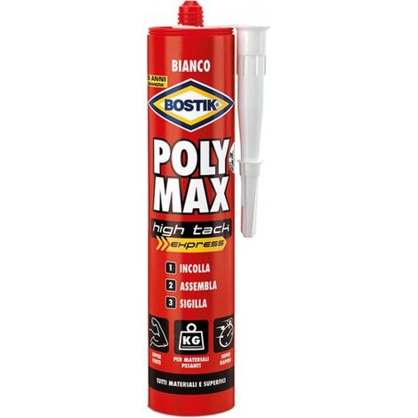 POLYMAX COLLA DI MONTAGGIO BIANCO gr.425 POLY MAX HIGH TACK EXPRESS BOSTIK