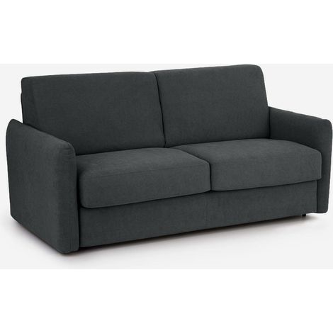 Divano letto 2 posti con materasso memory 3D sfoderabile Livigno 160 - Nero