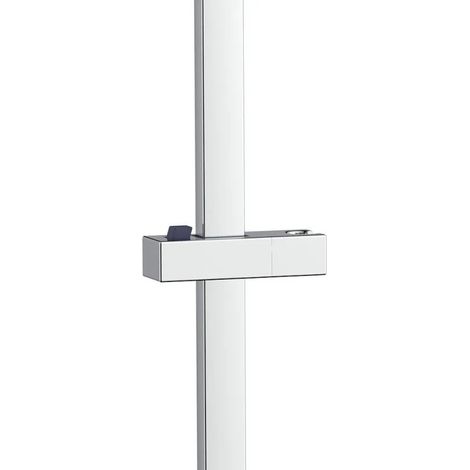 Idro Bric Barra Deslizante Cuadrada para Ducha con Soportes Ajustables, Cromo, 60 cm