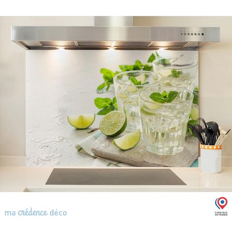 Fond de hotte : Verre de limonade et citrons - Alu composite - 60 cm - 45 cm
