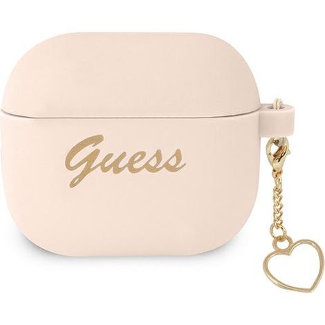 Guess Silikon-Herz-Hülle für AirPods 3, Pink (1/3)