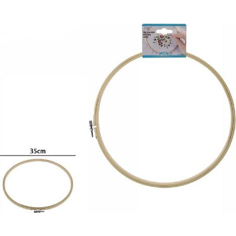 Trade Shop - TYPE FÜR RICAMO IN LEGNO TONDO MIT FIBBIA KUCITOREN 35CM 53552A -