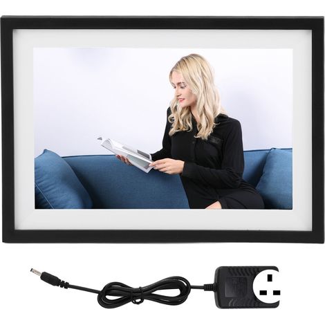 Digitaler Bilderrahmen (10 Zoll) mit IPS-Touchscreen, WLAN, App-Steuerung für Senioren, 16 GB Speicher, 100–240 V, UK-Stecker