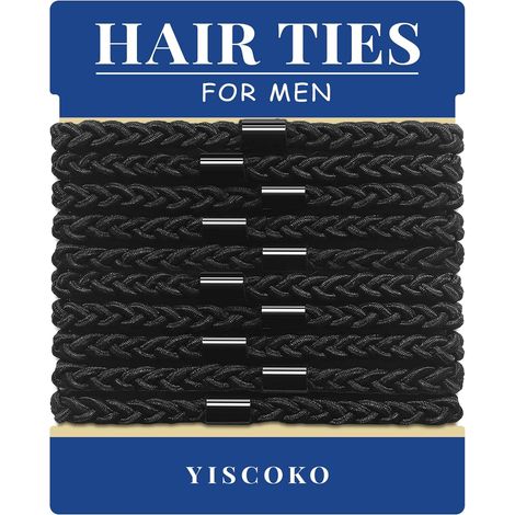 Élastiques cheveux hommes élastiques noirs 10 pièces (Lot de 1) (1/5)