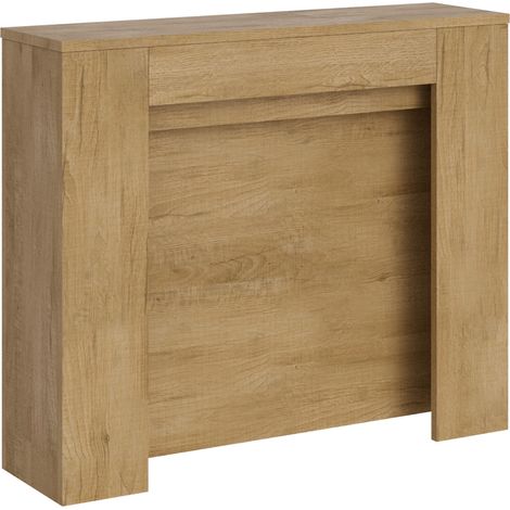 Console extensible 90x25 cm pour 10 personnes – Longueur 211 cm – Structure en panneaux mélaminés – Design compact et élégant – Itamoby (1/5)