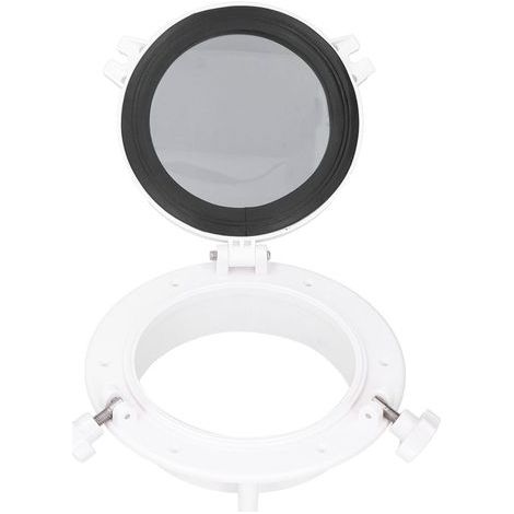Hublot à ouverture ronde de 8 pouces, fenêtre en verre trempé universelle pour camping-car, bateau, Yacht, blanc (1/5)
