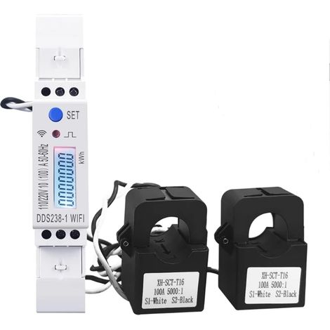 Moniteur d'énergie domestique intelligent 2 phases 3 fils 100A Din Rail 18mm Tuya WIFI compteur d'énergie intelligent moniteur de consommation d'énergie KWh mètre wattmètre Moniteur d'électricité en t (1/5)