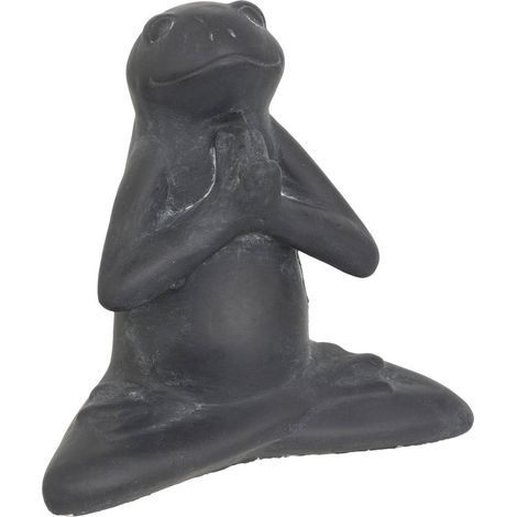 Statua di rana da esterno lia grey h18cm in cemento - Atmosphera créateur d'intérieur