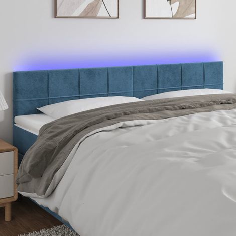 Cabecero con LED de terciopelo marrón oscuro 160x5x78/88 cm vidaXL (1/5)