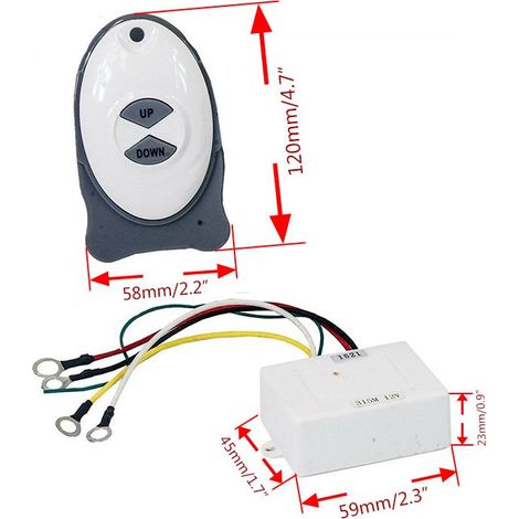 Single control switch for anchor windlass, wireless remote control switch, receiver and transmitter, electrical accessories for yachts and boats (1/3)