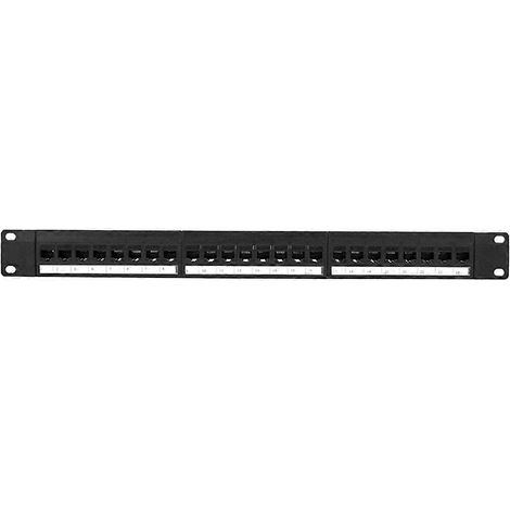 Panneau de brassage CAT6 24 ports à passage direct 1U avec adaptateur RJ45 pour câble réseau et matrice de distribution Ethernet (1/5)