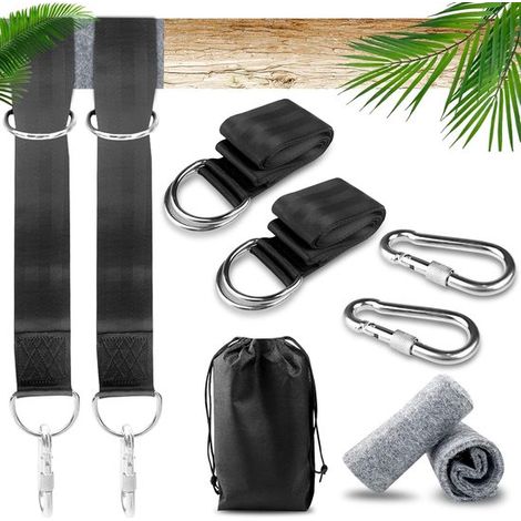 Accesorio para columpio，accesorio para hamaca，2 mosquetones de alta calidad y bolsa de almacenamiento，soporta hasta 400 kg (1/2)