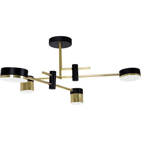 LÁMPARA de SUSPENSIÓN APP1001-4C NEGRO ORO LED 4-PUNTOS de LUZ 30W 68X68X31CM