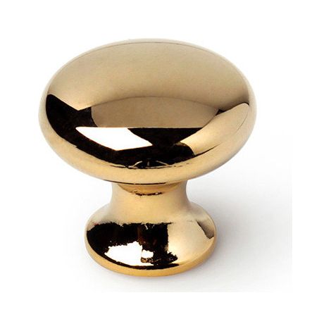 Blister mit 4 runden Möbelknöpfen aus Zamak mit Goldfinish Mod.760 ø25mm REI