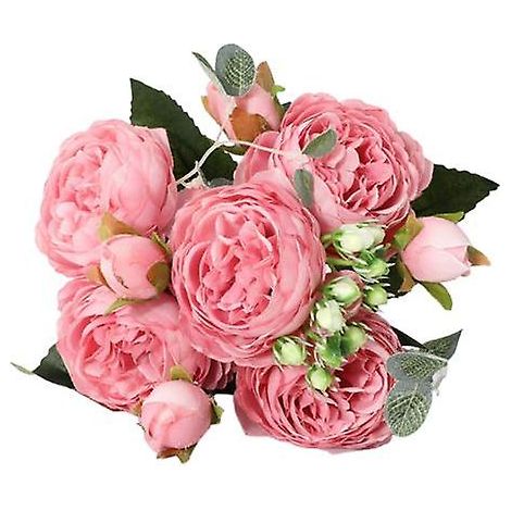 Pivoine artificielle coupée à la main, délicate et pratique, composition florale.rose (1/5)