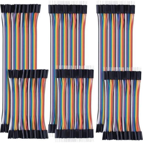 10CM+20CM 240PCS Breadboard Jumper Wires Dupont Câble Kit Mâle vers Femelle, Mâle vers Mâle, Femelle vers Femelle Jumper Wires (1/4)