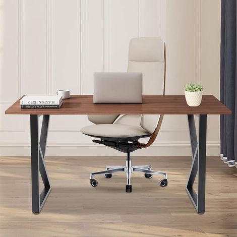 Pieds de table en fer forgé type K, 2 pieds de meubles en métal de style industriel moderne, noir, peut supporter 200kg (1/5)