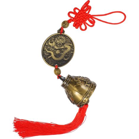Feng Shui Windspiel Gong Mit Chinesischem Knoten Tür Und