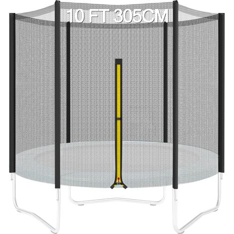 Filet Trampoline 305 cm (10FT) à 6 Barres, Filet de Sécurité Extérieur, Protection Trampoline Anti-UV et Anti-Déchirure, pour Accessoires Trampoline Extérieur (1/5)