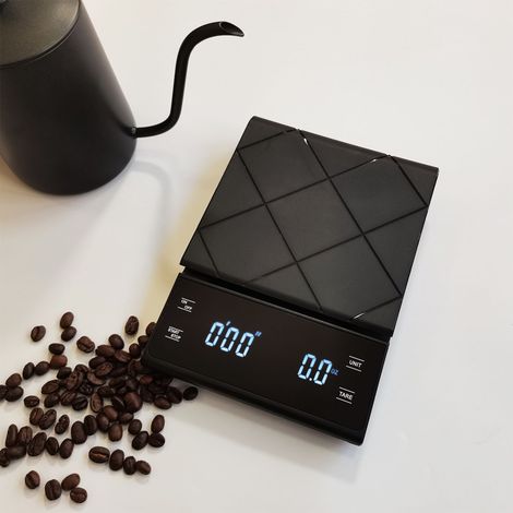 Kaffeewaage im italienischen Stil mit Timer und LED-Touch-Tasten, ideal für den Gebrauch zu Hause beim Kochen und Backen. (1/5)