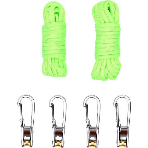 Outil de serrage de corde, tendeur de fixation sans nœud avec boucle de verrouillage pour l'extérieur vert (1/5)