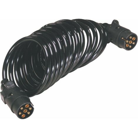 Rallonge spirale 3,5 mètres avec connecteurs 12 V 7 broches PVC