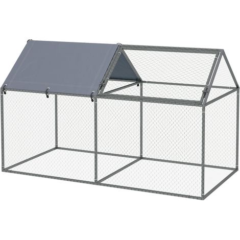 Cage Animaux Acier Tissu Oxford Picchetti Vert Argent 198x100x120 cm