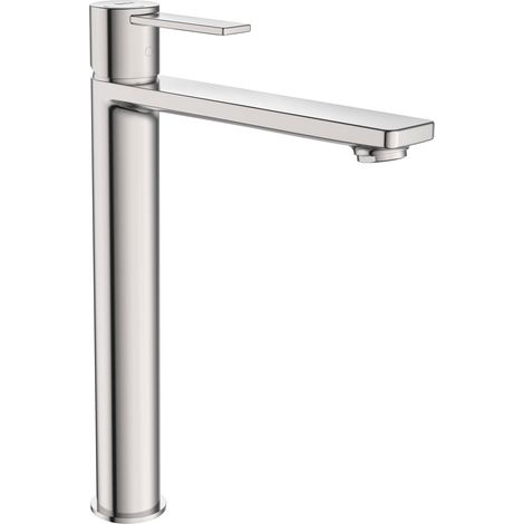 Grifo para lavabo con caño alto y cold start TARGA - ROCA Acabado: Acero (1/2)
