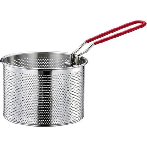 Panier à Frites et Pâtes en Acier Inoxydable - Passoire de Cuisine Avec Poignée, Louche, Écumoire - Ustensile Domestique (14 cm) (1/5)