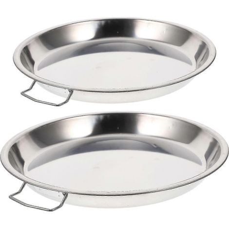 Lot de 2 plateaux de rangement pour fruits et légumes, en acier inoxydable, multifonctions, pour la maison et les restaurants. (1/2)