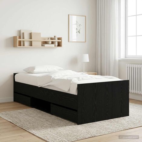 Estructura de cama con cajón Roble Negro Madera de ingeniería (1/5)