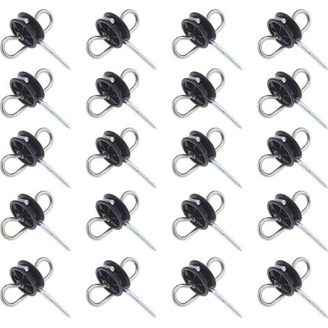 VURAHOME - 20pcs isolateurs de prise d'ancrage à double œillet pour clôture électrique à faible impédance (1/5)
