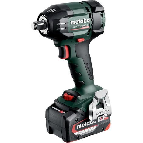 metabo Atornillador de impacto inalámbrico SSW 18 LTX 550 BL – 18 V, 550 Nm, cuadrado exterior de 1/2", sin escobillas, manejable, LED, para construcción de madera, cambio de neumáticos, montaje