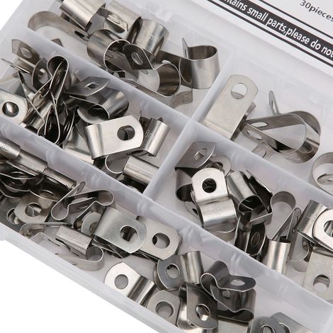 Set mit 80 Kabelbindern vom Typ R aus Edelstahl 304, von 6 bis 16 mm (1/5)