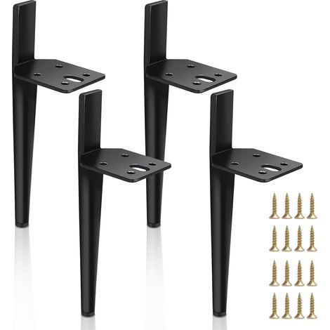 SWANEW 4pcs mobili piedi gambe regolabili metallo 150 mm gamba regolabile nero (1/5)