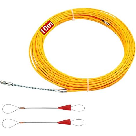 Enrouleur de câble - 10 m - 3 mm - Spirale de traction pour tuyaux vides - Câble électrique en fibre optique