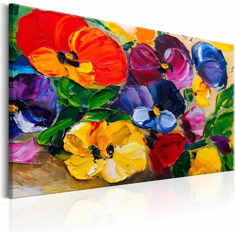 Tableau pensées de printemps - 60 x 40 cm (1/4)