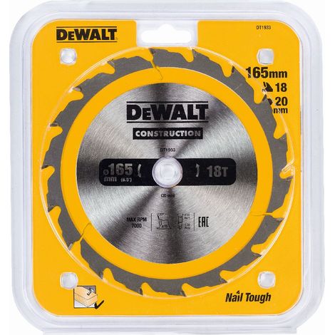 Lama per sega Dewalt 165x20mmx18z per casseforme in legno composito