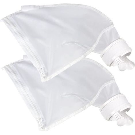 Lot de 2 sacs filtrants pour piscine 360 & 380 avec fermeture éclair et fermeture Velcro (blanc) (1/4)