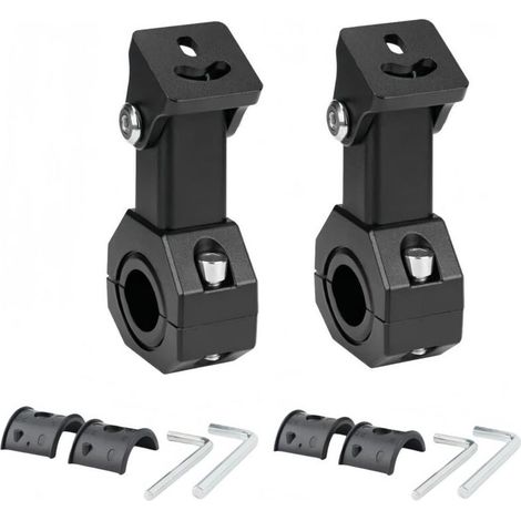 Support de phare moto 2 pièces avec réglage 360°, compatible barres de protection 17 à 33 mm, support de phare supplémentaire pour moto (1/4)