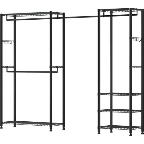 Portant Vêtements Robuste, Support de Vêtements Autoportant avec Cadre en Acier, Capacité 363 kg, Étagères de Rangement pour Chambre, Magasin, Couloir (1/5)