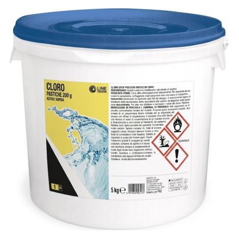 CLORO TRICLORO 90% IN PASTIGLIE PASTICCHE 200GR 5 KG PULIZIA ACQUA PISCINA 00325